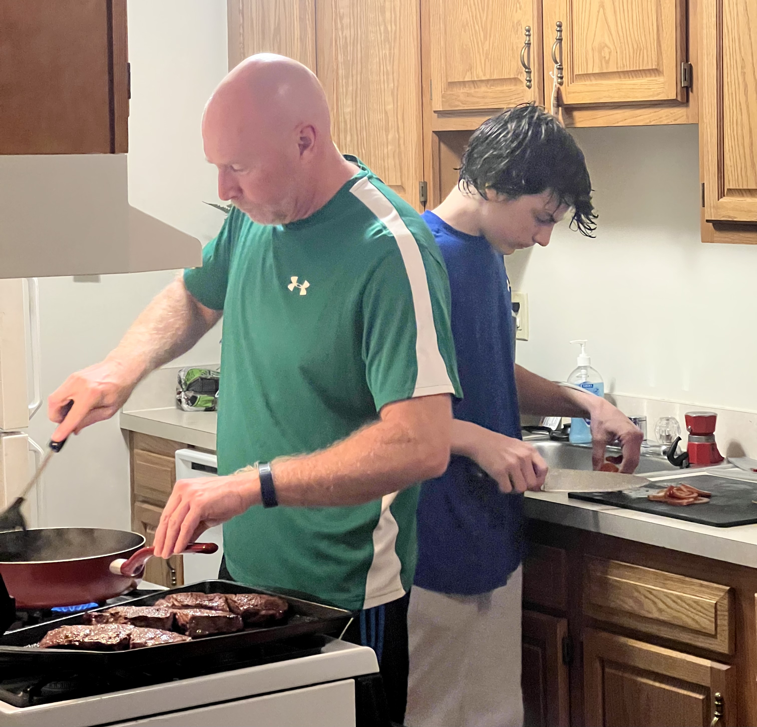 Making dinner together